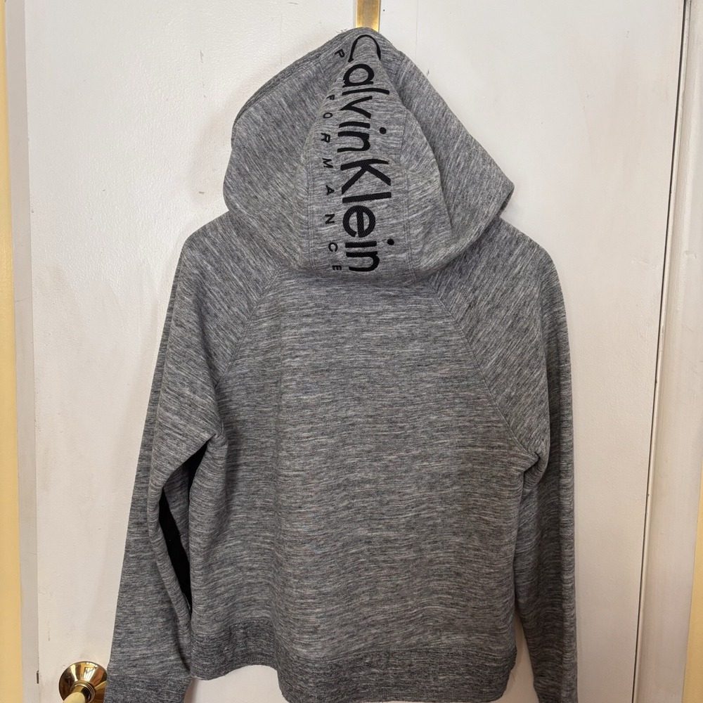Calvin‎ Klein Performance Womens Crop Cropped Sweatshirt Hoodie Sz Large Gray L